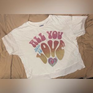 BNWOT YOUTH LG (10/12) Boxy tee from old navy. All You need is love.